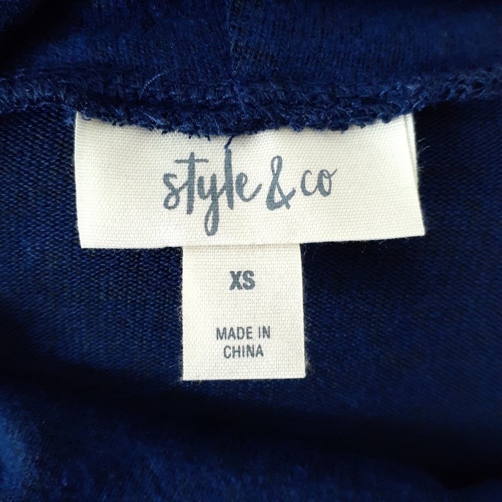 Style & Co Top XS Tie Neck Front Pocket 605 - Picture 4 of 6